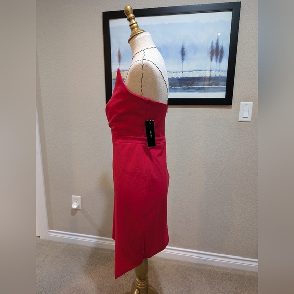 Lulu's Queen Of The City Vibrant Red Asymmetrical Midi Dress - Picture 5 of 8